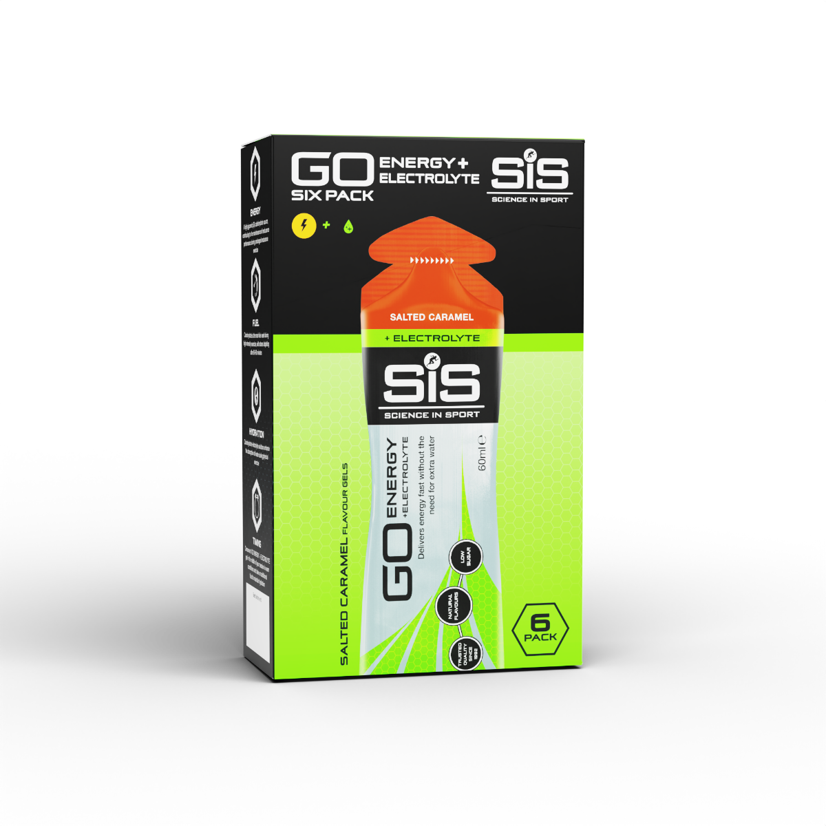 Science in Sport GO Energy + Electrolyte Gel Salted Caramel, six-pack